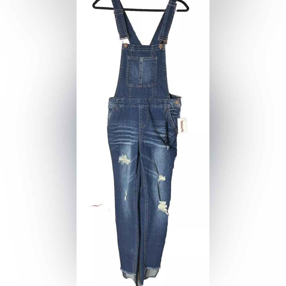 NEW Dollhouse Denim Jean Bib Overalls Distressed Skinny size 9